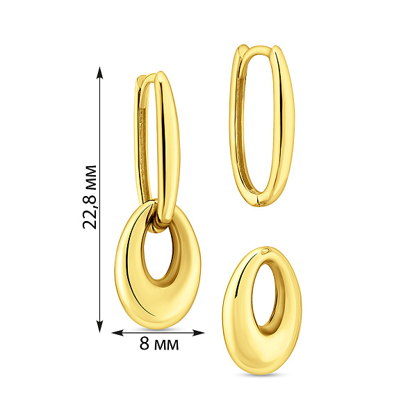 Золоті сережки без каменів (арт. 1091965ж) – зображення 3