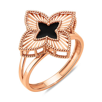 Золотое кольцо с ониксом (арт. 141341о)