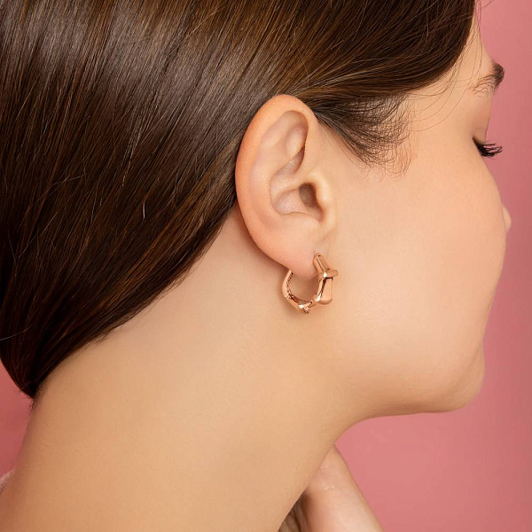 Сережки з червоного золота без каміння  (арт. 1091779м) – зображення 4