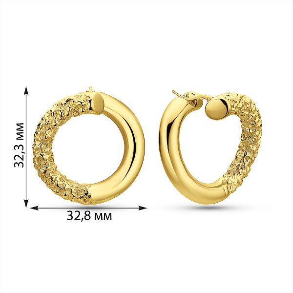 Золотые серьги-кольца Francelli без камней (арт. е1091975/30ж) – изображение 5