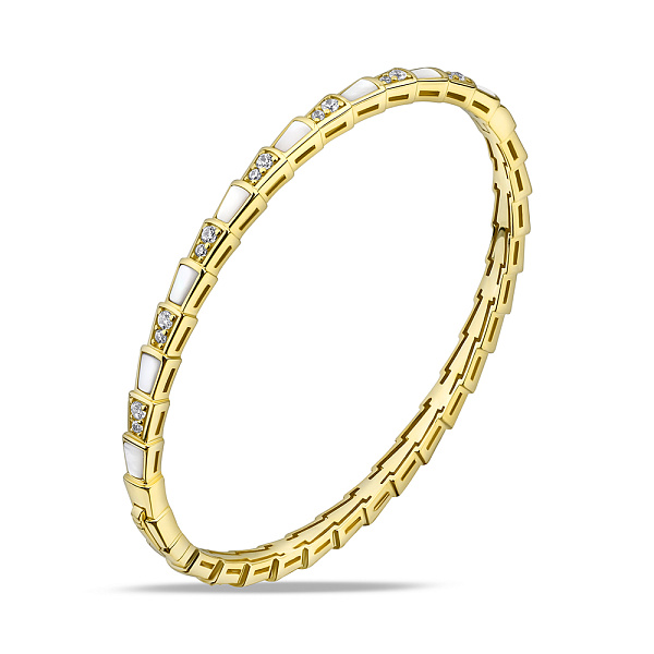 Серебряный браслет с перламутром и фианитами (арт. 7509/4804жп) – изображение 1