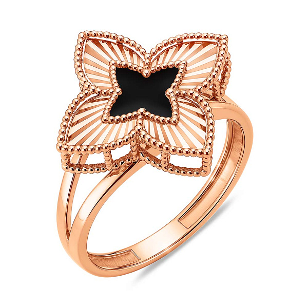 Золота каблучка з оніксом (арт. 141341о) – зображення 1