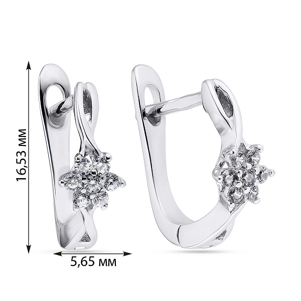 Серебряные серьги с фианитами (арт. 7502/3595) – изображение 2