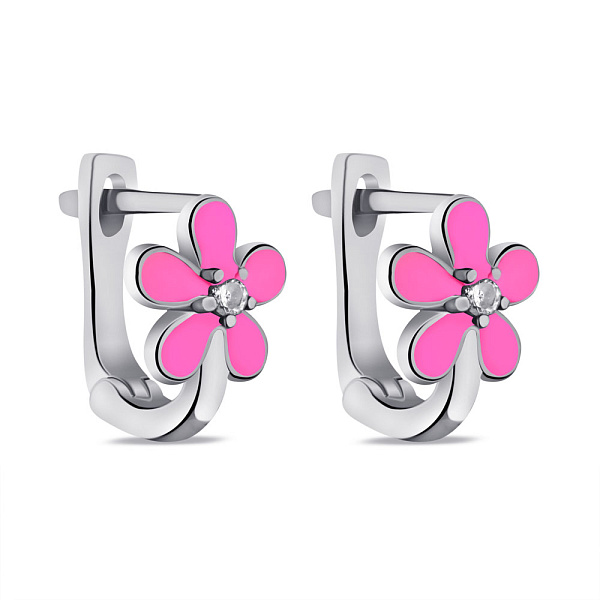 Срібні дитячі сережки з фіанітами (арт. 7502/2734ер) – зображення 1