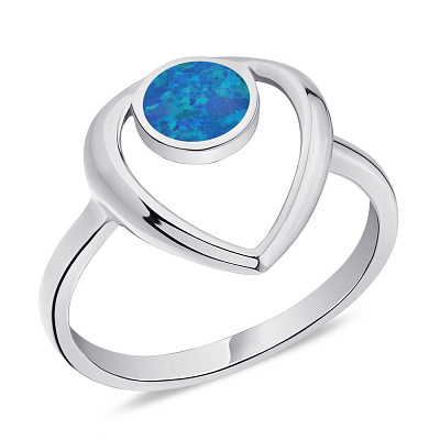 Кольцо из серебра с синим опалом (арт. 7501/5324Пос)