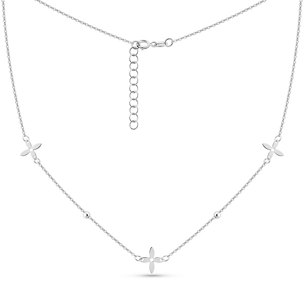 Кольє Квіти з білого золота (арт. 352797б) – зображення 2