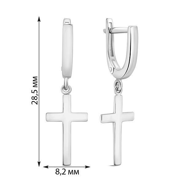 Золоті сережки-підвіски з хрестиками (арт. 110516б) – зображення 3
