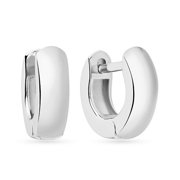 Серебряные серьги-кольца без камней (арт. 7502/4589/10) – изображение 1