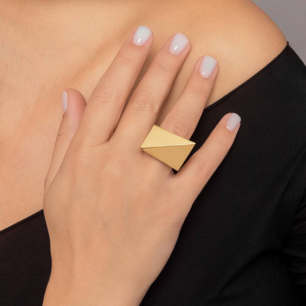 Масивна каблучка з жовтого золота  Francelli (арт. 156524ж) – зображення 2