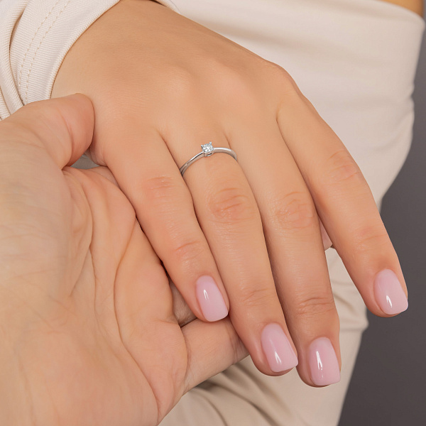 Золота каблучка з діамантами (арт. К341149б) – зображення 2