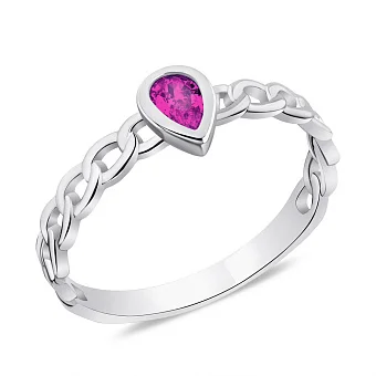 Срібна каблучка з рожевим альпінітом (арт. 7501/6488ар)