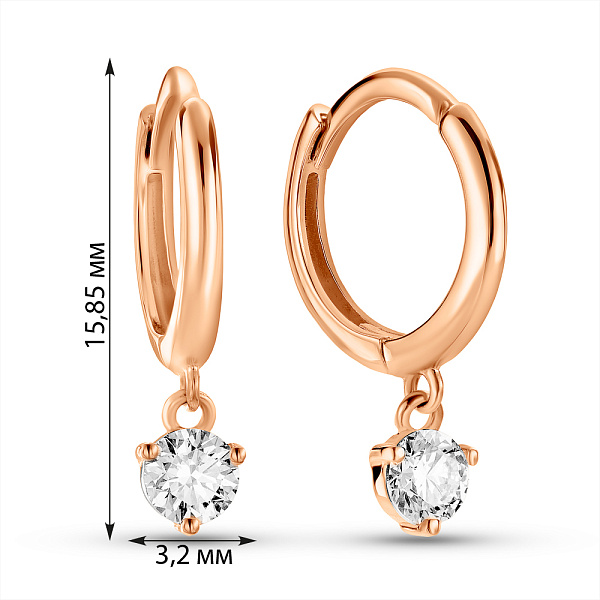 Серьги из красного золота с бриллиантами (арт. С011644020) – изображение 4