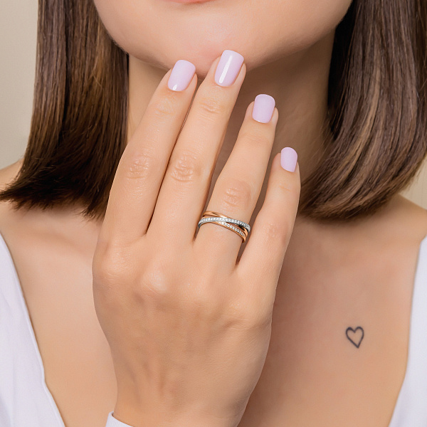 Золотое кольцо с бриллиантами (арт. К011259015) – изображение 3