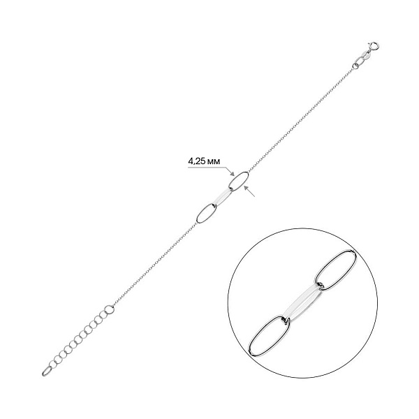 Браслет "Ланки" з білого золота без каміння (арт. 325426б) – зображення 2