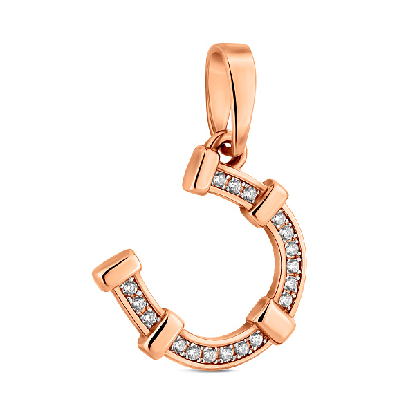 Золотая подвеска Подкова с фианитами (арт. 440611) – изображение 1
