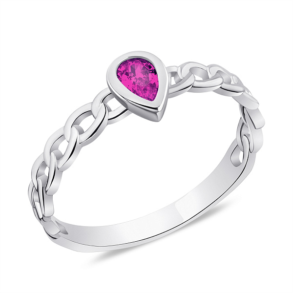 Срібна каблучка з рожевим альпінітом (арт. 7501/6488ар) – зображення 1