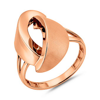 Фото Каблучка з червоного золота без каменів (арт. 156795м)