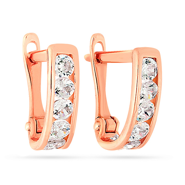 Детские золотые серьги с фианитами (арт. 110144) – изображение 1