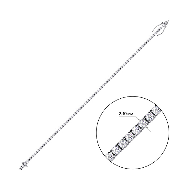 Тенісний браслет зі срібла з фіанітами (арт. 7509/1844/2) – зображення 2