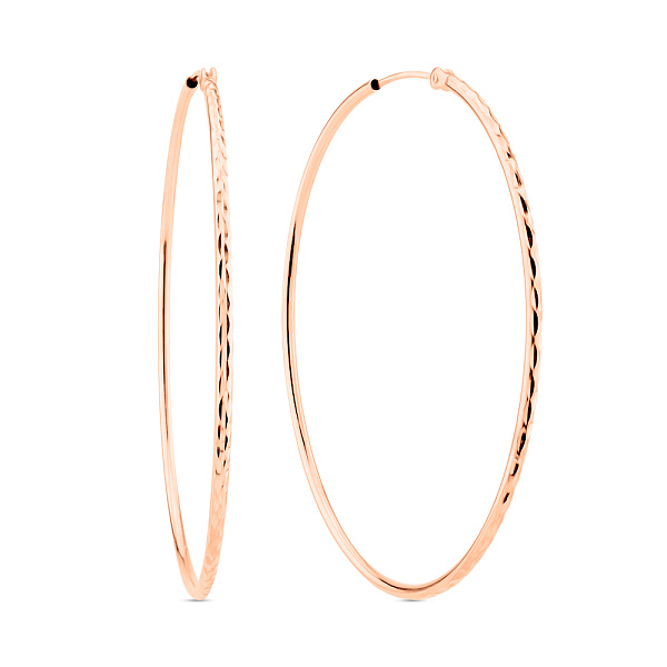 Золотые серьги-кольца с алмазной гранью (арт. 1091729/50) – изображение 1