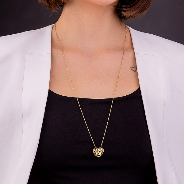 Золоте кольє Серце (арт. 360209ж) – зображення 3