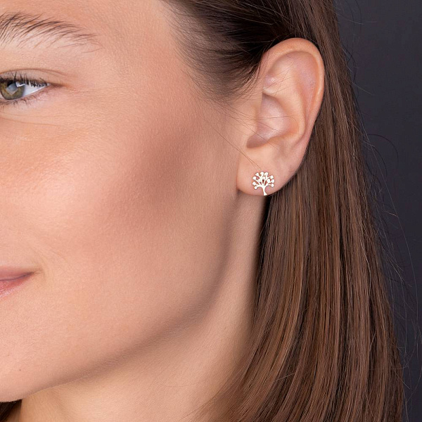 Золоті сережки-пусети з фіанітами (арт. 109842) – зображення 2