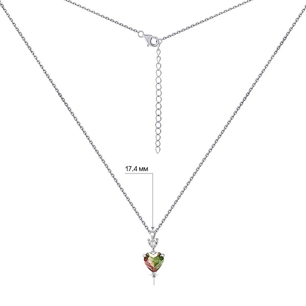 Срібне кольє Серце з альпінітом (арт. 7507/2350азр) – зображення 3