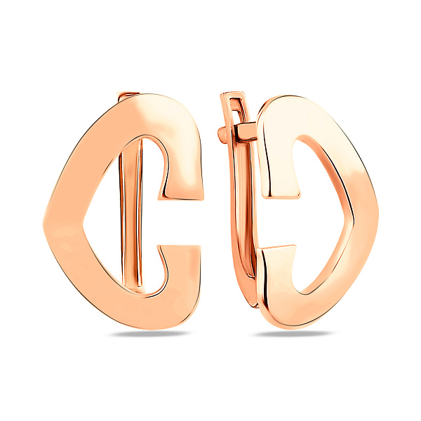 Сережки з червоного золота без каміння (арт. 104468) – зображення 1