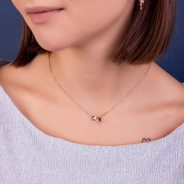 Золотое колье с фианитом (арт. 361267) – изображение 3