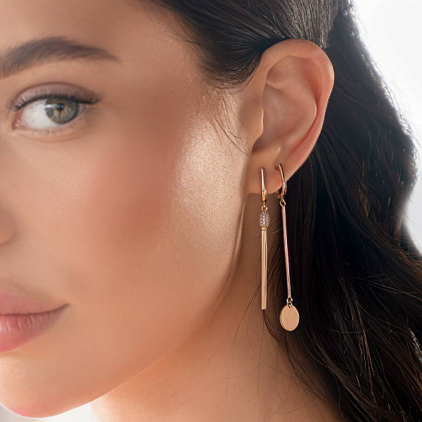 Золотые серьги-подвески "Монеты" (арт. 110022) – изображение 2