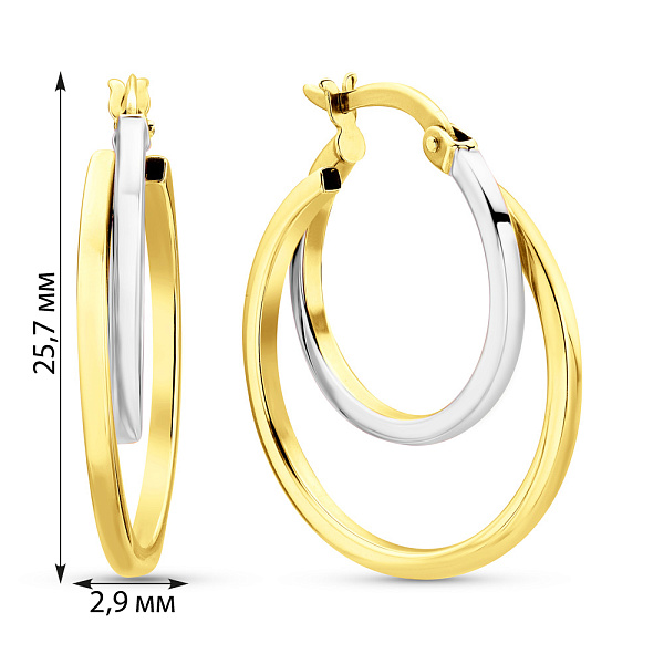 Серьги из желтого и белого золота (арт. 109722/25жб) – изображение 2