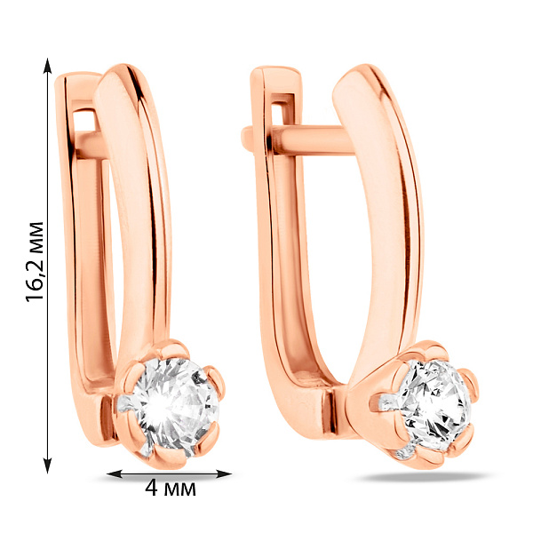 Детские золотые серьги с фианитом (арт. 109866) – изображение 2