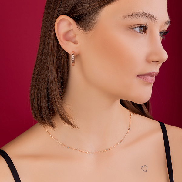 Сережки-кільця з червоного золота Олімпія (арт. 1091205/20) – зображення 3