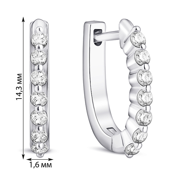 Сережки зі срібла з фіанітами (арт. 7502/10004) – зображення 2