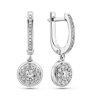 Золотые серьги-подвески с бриллиантами (арт. 2191448202)