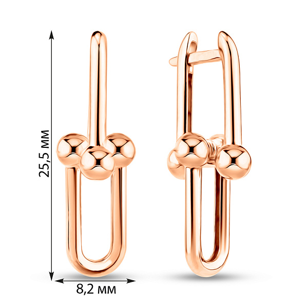 Серьги из красного золота (арт. 1091467/1) – изображение 5