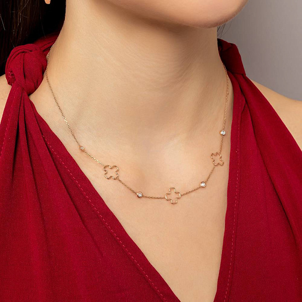 Золоте кольє з фіанітами (арт. 352644) – зображення 3