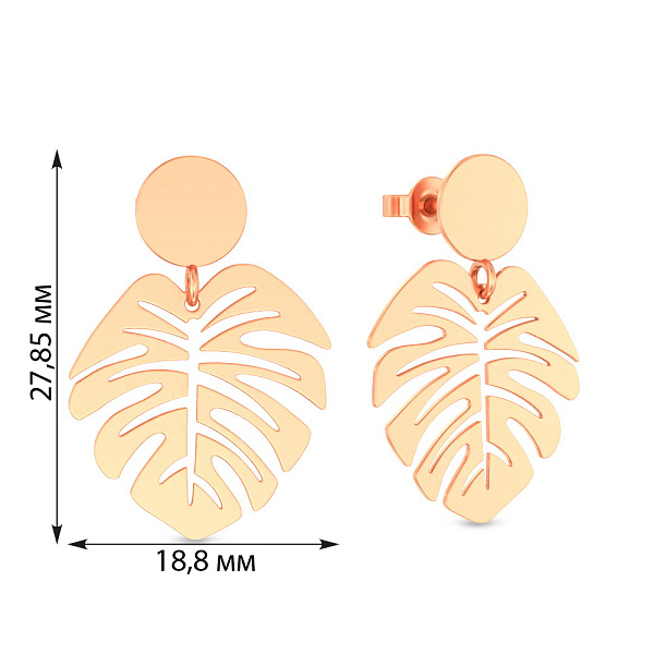 Серьги из красного золота (арт. 111414) – изображение 5