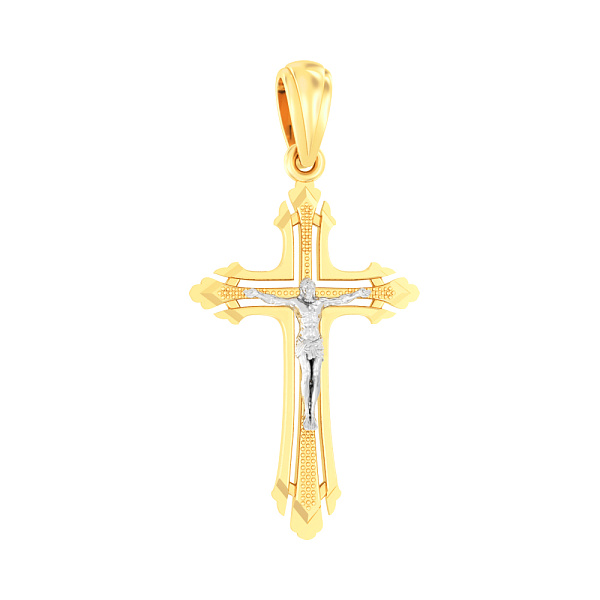 Золотой нательный крестик с распятием (арт. 501700ж) – изображение 1