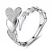 Серебряное незамкнутое кольцо Сердце (арт. 7501/8134) – изображение 1