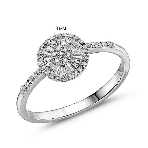 Кольцо из белого золота с бриллиантами (арт. К341343030б) – изображение 8