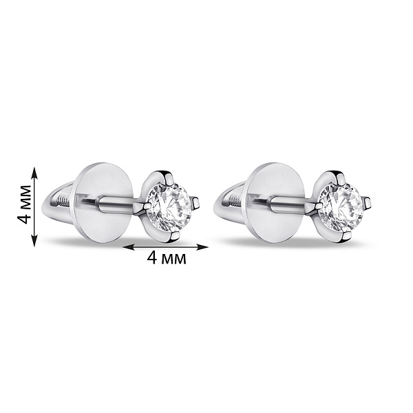 Срібні сережки-пусети з фіанітами (арт. 7518/544-03-р) – зображення 2