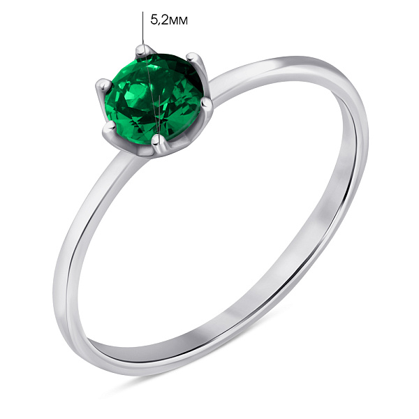 Серебряное кольцо с изумрудом (арт. 7501/614Измкп) – изображение 2
