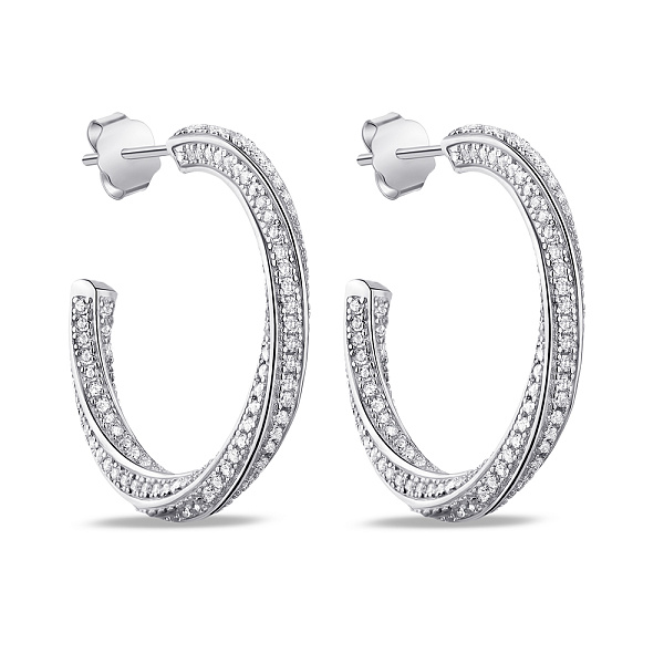 Серебряные серьги с фианитами (арт. 7518/6409) – изображение 1