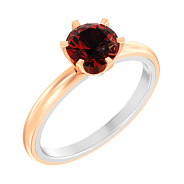 Фото Золотое кольцо с гранатом (арт. 140812Пкбк)
