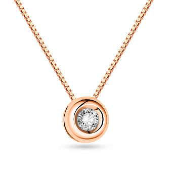 Фото Колье из красного золота с бриллиантом (арт. Ц011225010/2)