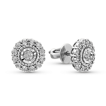 Золотые серьги пусеты с бриллиантами (арт. Т011723015б)