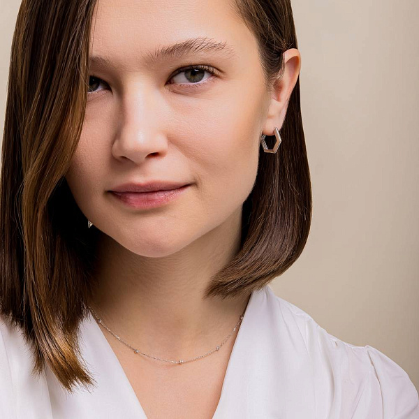 Кольє з білого золота з кульками (арт. 360178б) – зображення 4