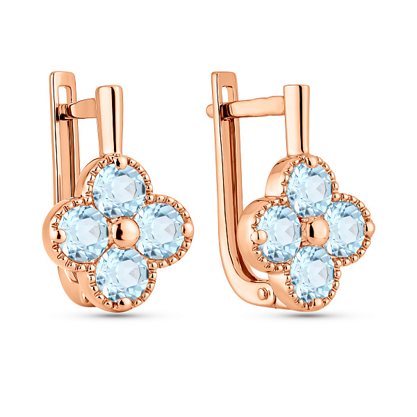 Серьги из красного золота с топазом (арт. 111246Птг) – изображение 1