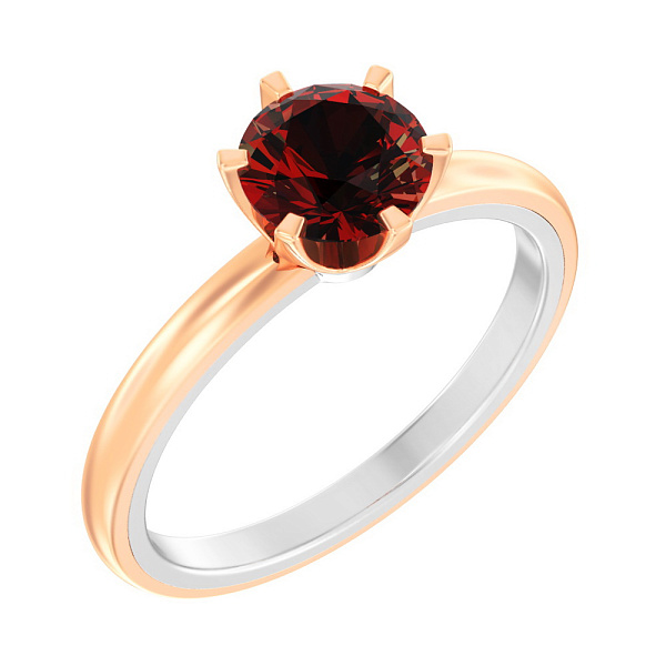 Золотое кольцо с гранатом (арт. 140812Пкбк) – изображение 1